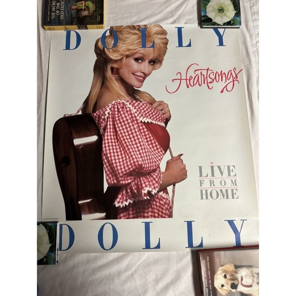 Vintage Dolly Parton Heartsongs Poster 27.5 X 24.25in